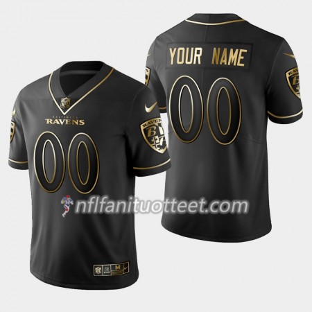 Miesten Baltimore Ravens NFL Pelipaita Custom Nike Musta Golden Edition